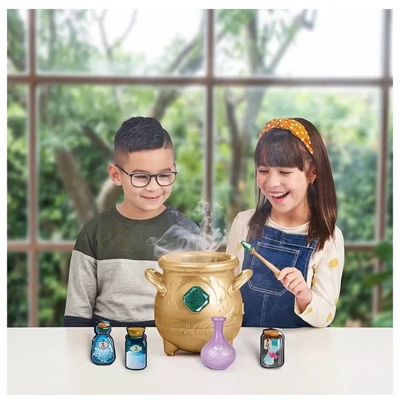 Magic Mixies Magical Cauldron with Plush Toy - Gold and Blue - Picture 2 of 7